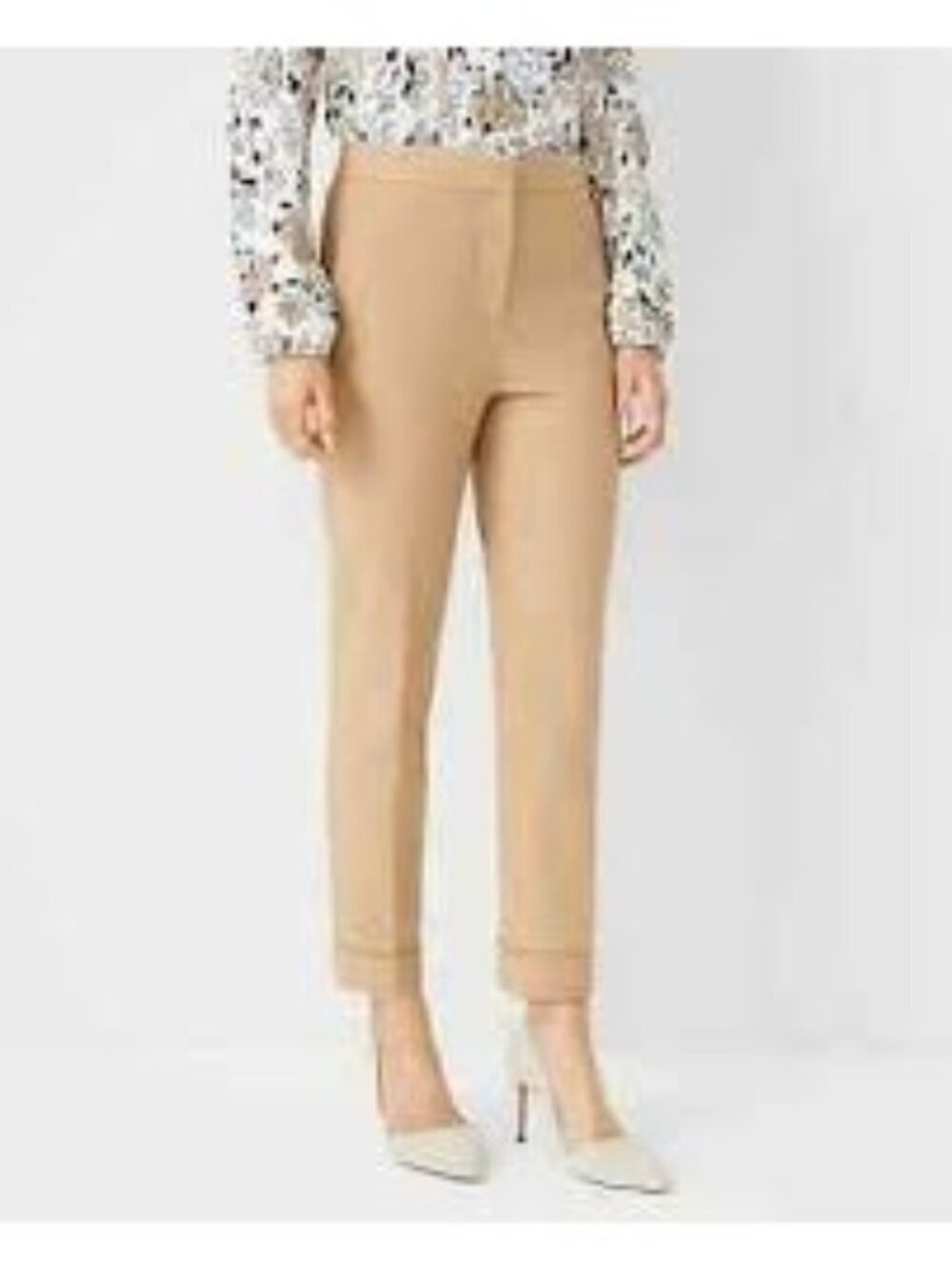 Ann Taylor NWT Women’s High Rise Slim Dress Pants Beige Size 14 Career Office